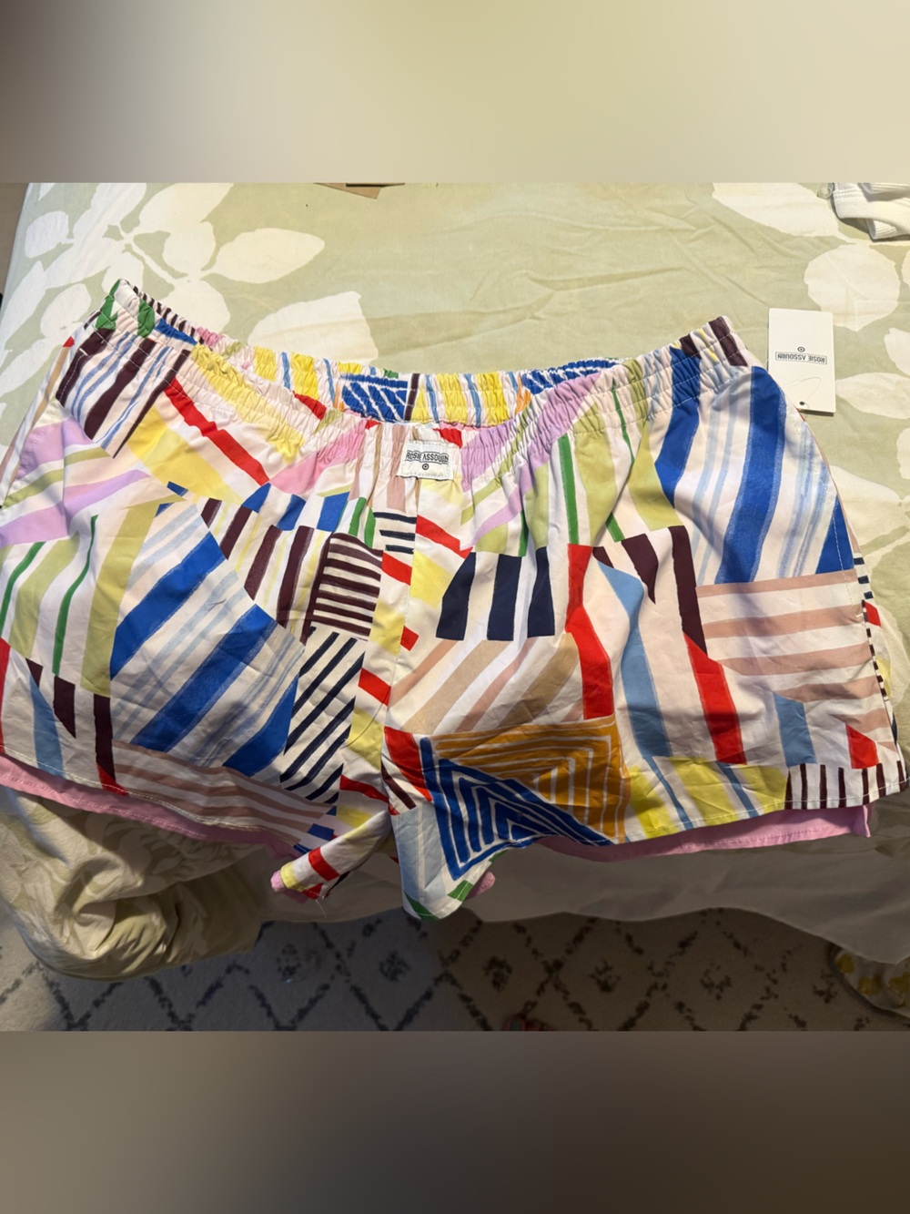 Rosie Assoulin x Target Colorful Striped Geometric Print Elastic Waist Shorts